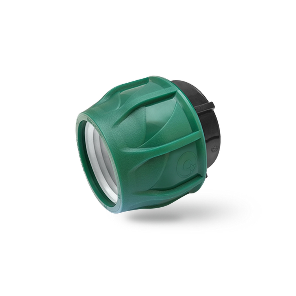 Заглушка цанговая для ПЭ трубы 25 POELSAN GREEN