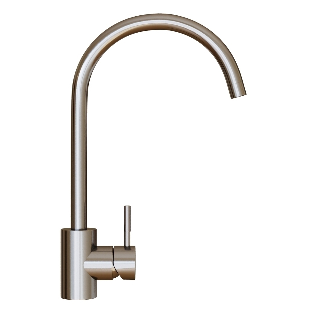 Смеситель для кухни 35k MIXLINE МЛНС-0303 (MLSS-0303) трубчатый излив, п/гайку САТИН