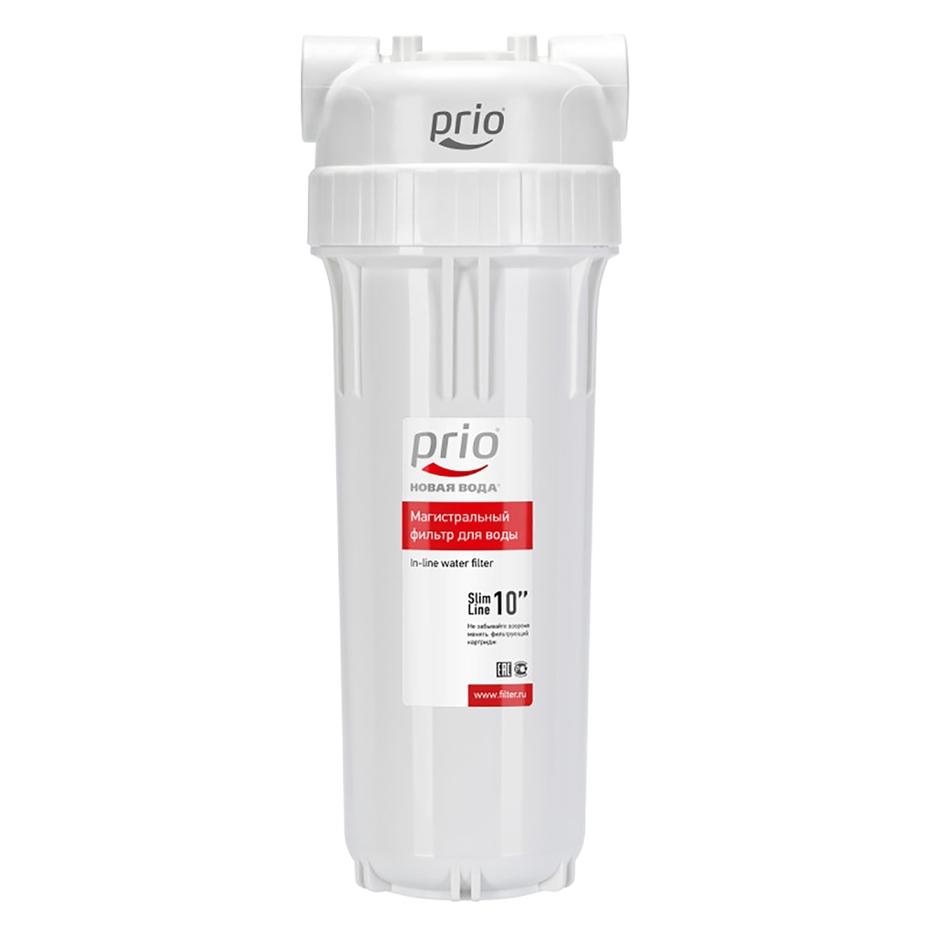 Фильтр магистральный 1/2'' для хол. воды непрозр 10" PRIO (НОВАЯ ВОДА) (AU010) картр в компл