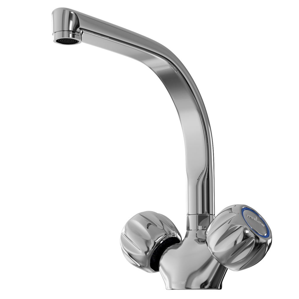 Смеситель для кухни 1/2 кер. MIXLINE МЛ02-031 (ML02-031) высокий излив п/гайку (без подводки)
