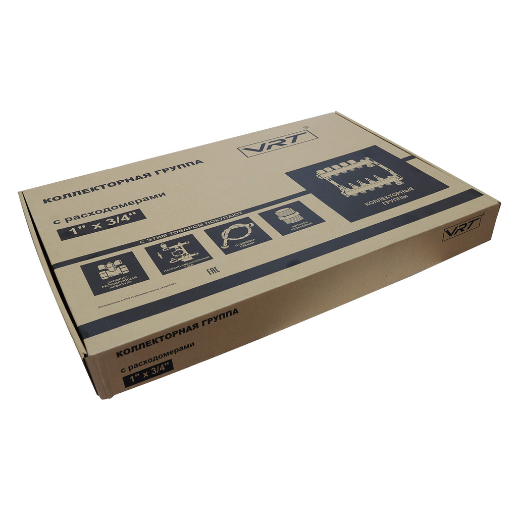 Коллекторная группа VRT® 1'' х 3/4'' (евроконус) 11 вых, авт в/отвод, c расходомерами