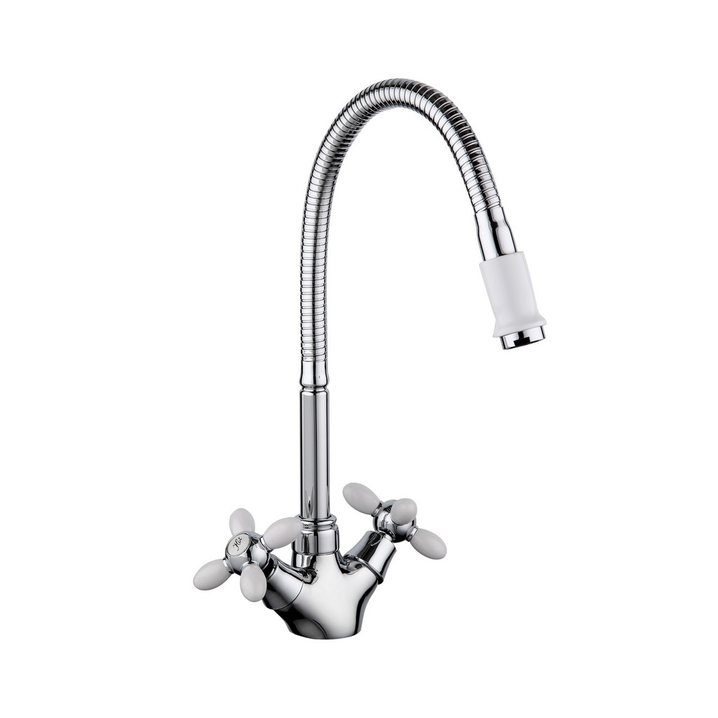 Смеситель для кухни 1/2 кер R43127-7 FRUD п/гайку, без подводки, Белый