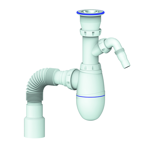 Сифон 1 1/2*40 В320V с носиком, с гофрой 40*40*50  UNICORN