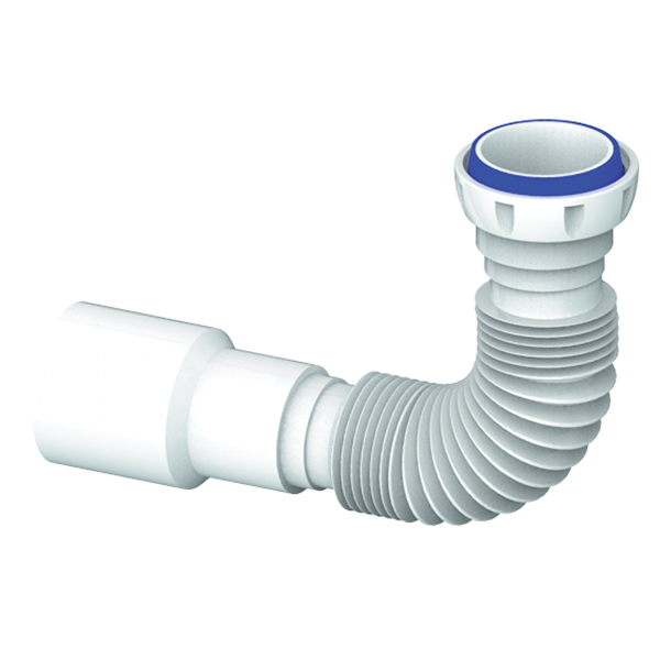 Гофра 1 1/2"*40/50 D45 (400 мм) с гайкой, плоская прокладка UNICORN