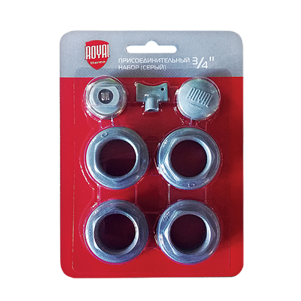 Комплект для радиатора 3/4'' без кронштейнов (серебристый) ROYAL THERMO