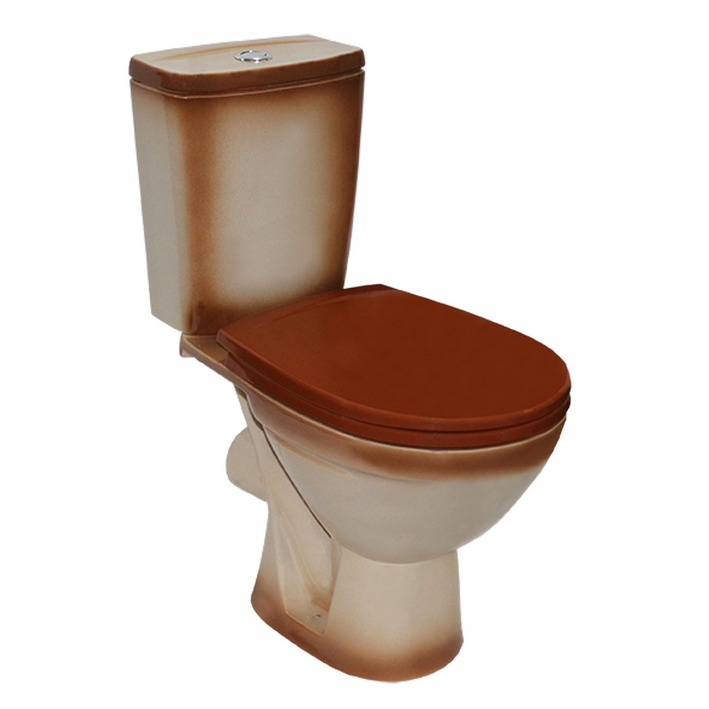 Унитаз-компакт "Соло" коричневый (гориз, нижн, сид. полип., 2-кн.арм.) (Rosa)