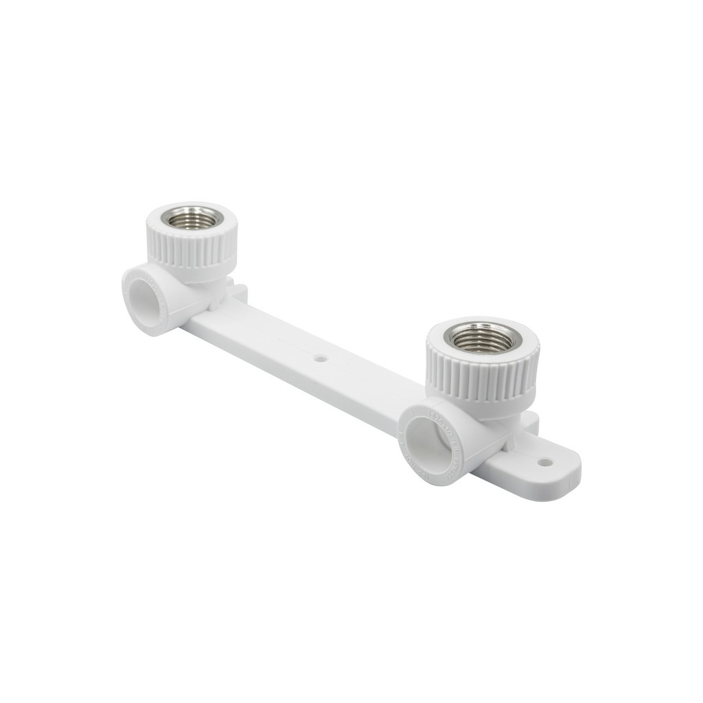 Уголок комб. вн 20х1/2'' с креплением двойной EVER® БЕЛЫЙ (Россия)