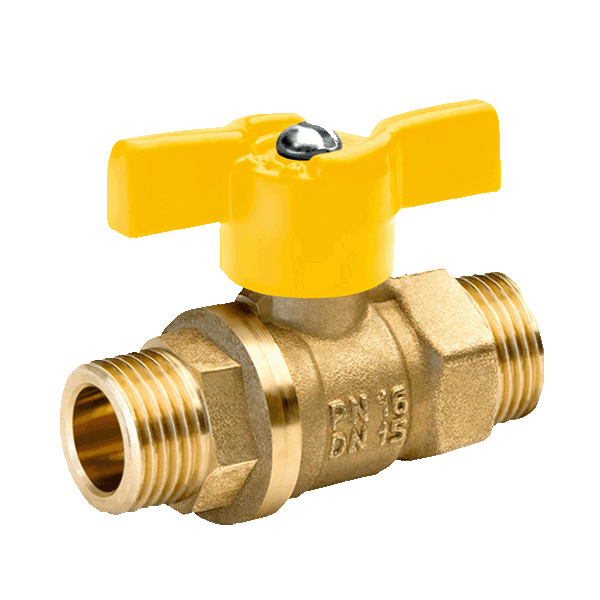 Кран газ шаровой 1/2'' нар/нар бабочка 11Б27п БАЗ СТАНДАРТ PN40