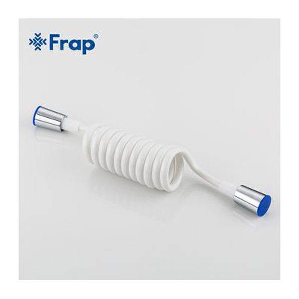 Шланг для гигиенического душа FRAP F44-1 (пружинный, 1.5м, ПВХ, хром/белый)