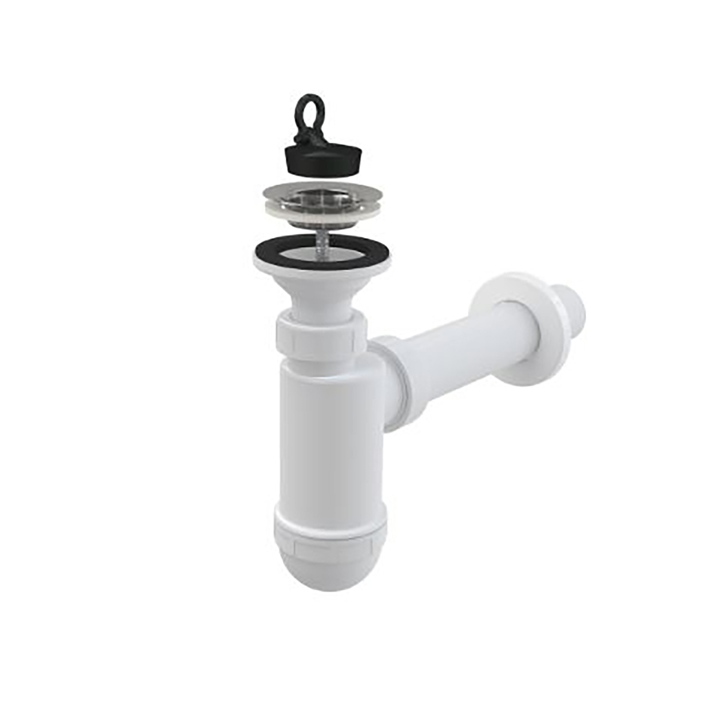 Сифон для умывальника 1 1/2*40 A41/AG210512140 с пробкой, с трубой 40*40 ALCADRAIN