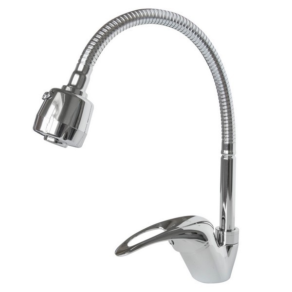 Смеситель для кухни 40к F4302-B FRAP (гиб излив, с 2х реж. аэр,п/гайку, без подводки, хром, силумин)