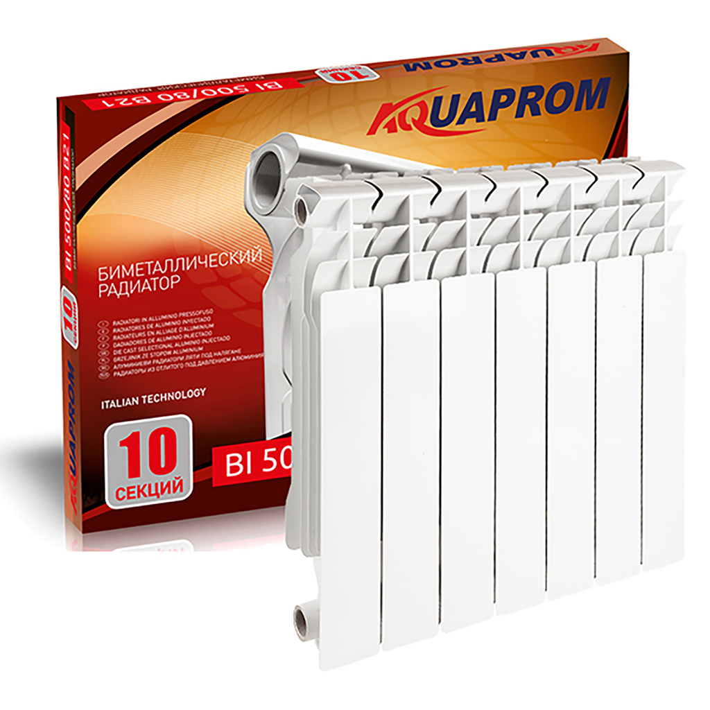 Радиатор биметаллический АКВАПРОМ 500*80  4 сек.NEW(1.281кг)