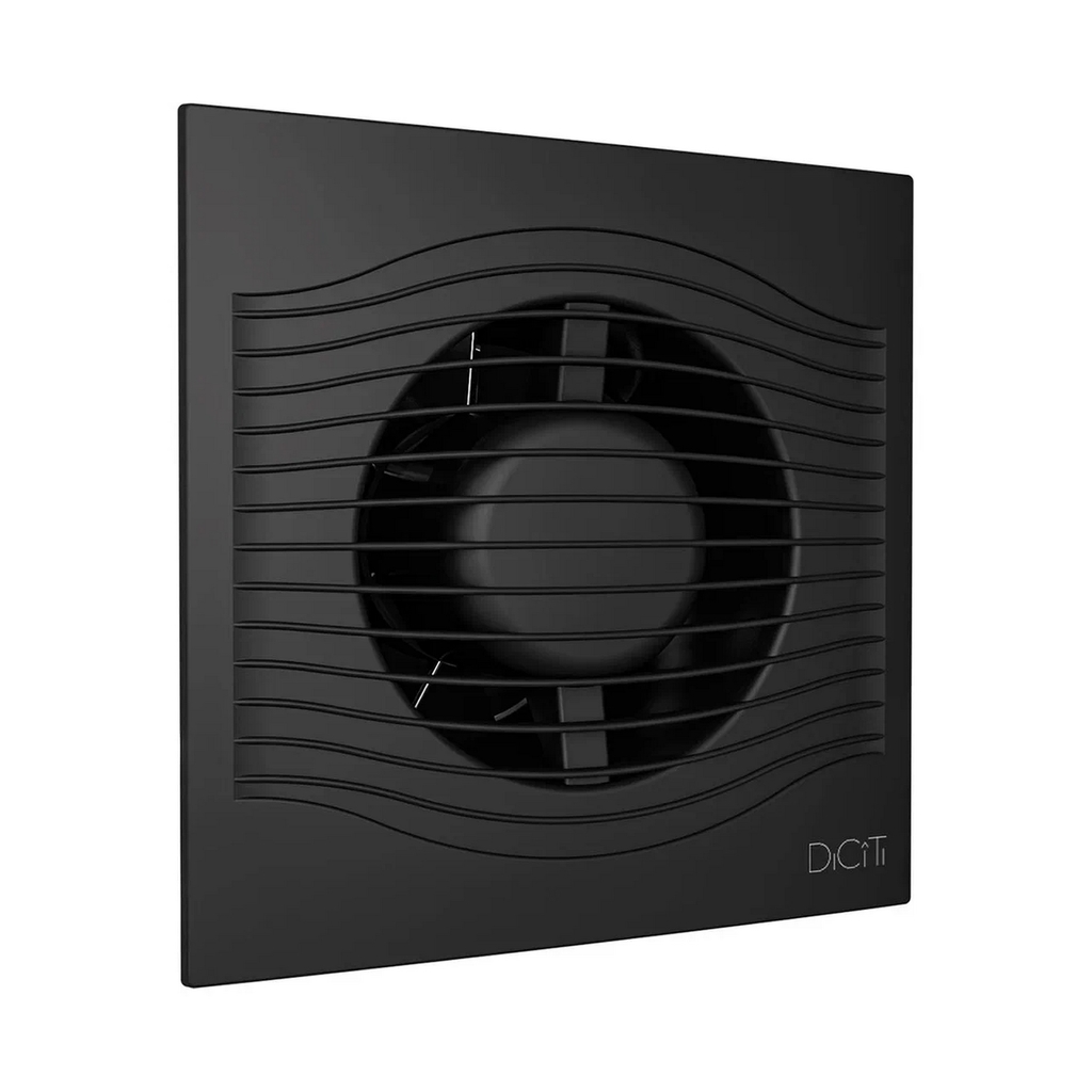 Вентилятор вытяжной D100 SLIM 4С Матовый черный с обратным клапаном   DICITI