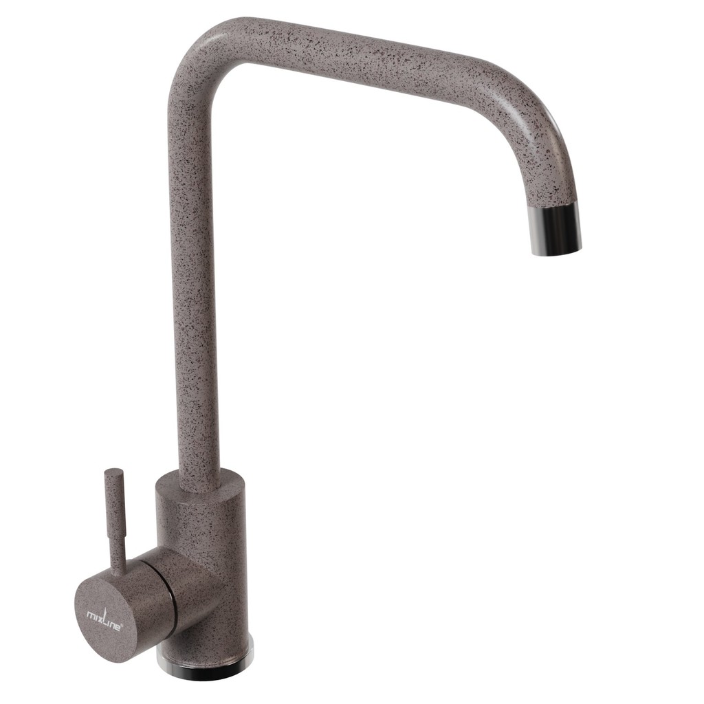 Смеситель для кухни 35к MIXLINE МЛ-ГС12 (ML-GS12) (302) песочный высок. излив