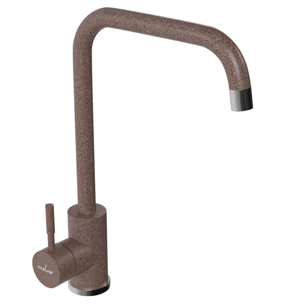 Смеситель для кухни 35к MIXLINE МЛ-ГС12 (ML-GS12) (307) терракотовый высок. излив