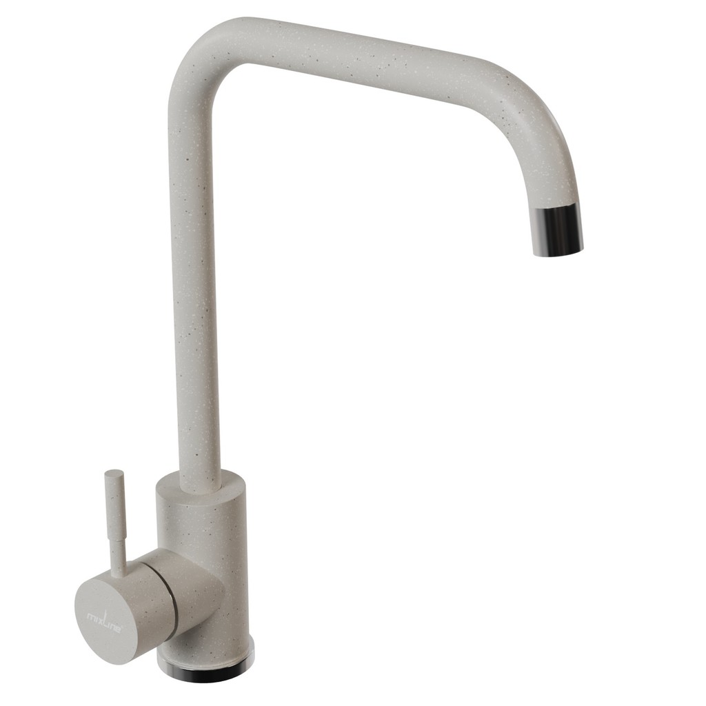Смеситель для кухни 35к MIXLINE МЛ-ГС12 (ML-GS12) (331) белый высок. излив