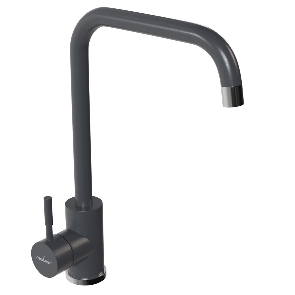 Смеситель для кухни 35к MIXLINE МЛ-ГС12 (ML-GS12) (342) графит высок. излив