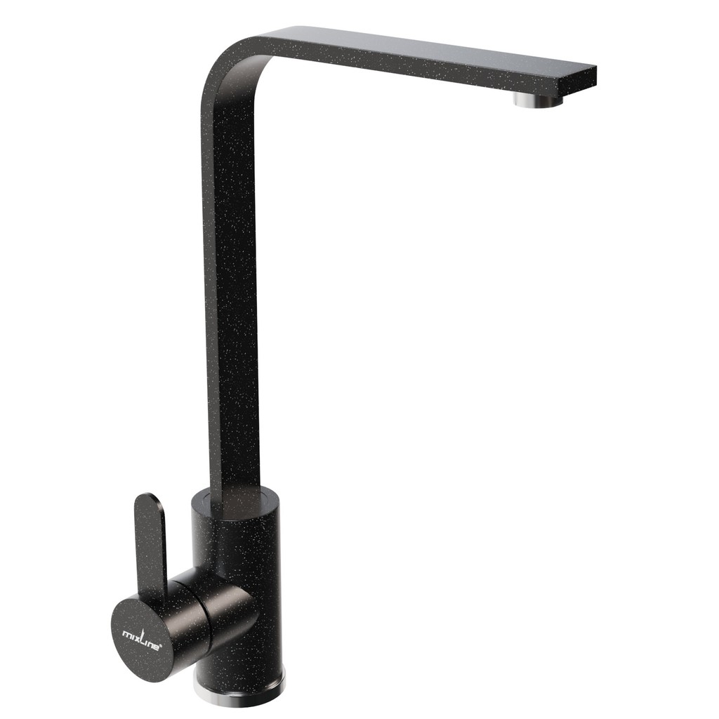 Смеситель для кухни 35к MIXLINE МЛ-ГС14 (ML-GS14) (308) черный высок. излив