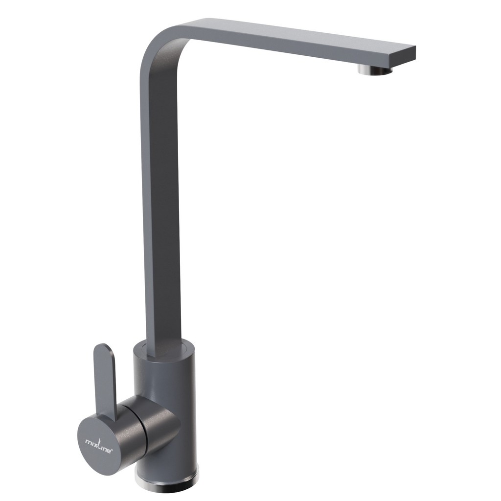 Смеситель для кухни 35к MIXLINE МЛ-ГС14 (ML-GS14) (342) графит высок. излив