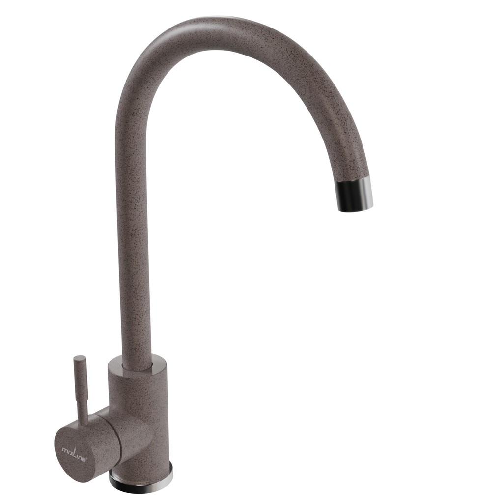 Смеситель для кухни 35к MIXLINE МЛ-ГС15 (ML-GS15) (302) песочный высок. излив