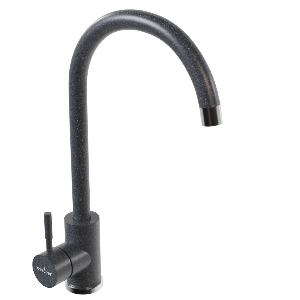 Смеситель для кухни 35к MIXLINE МЛ-ГС15 (ML-GS15) (309) темно-серый высок. излив