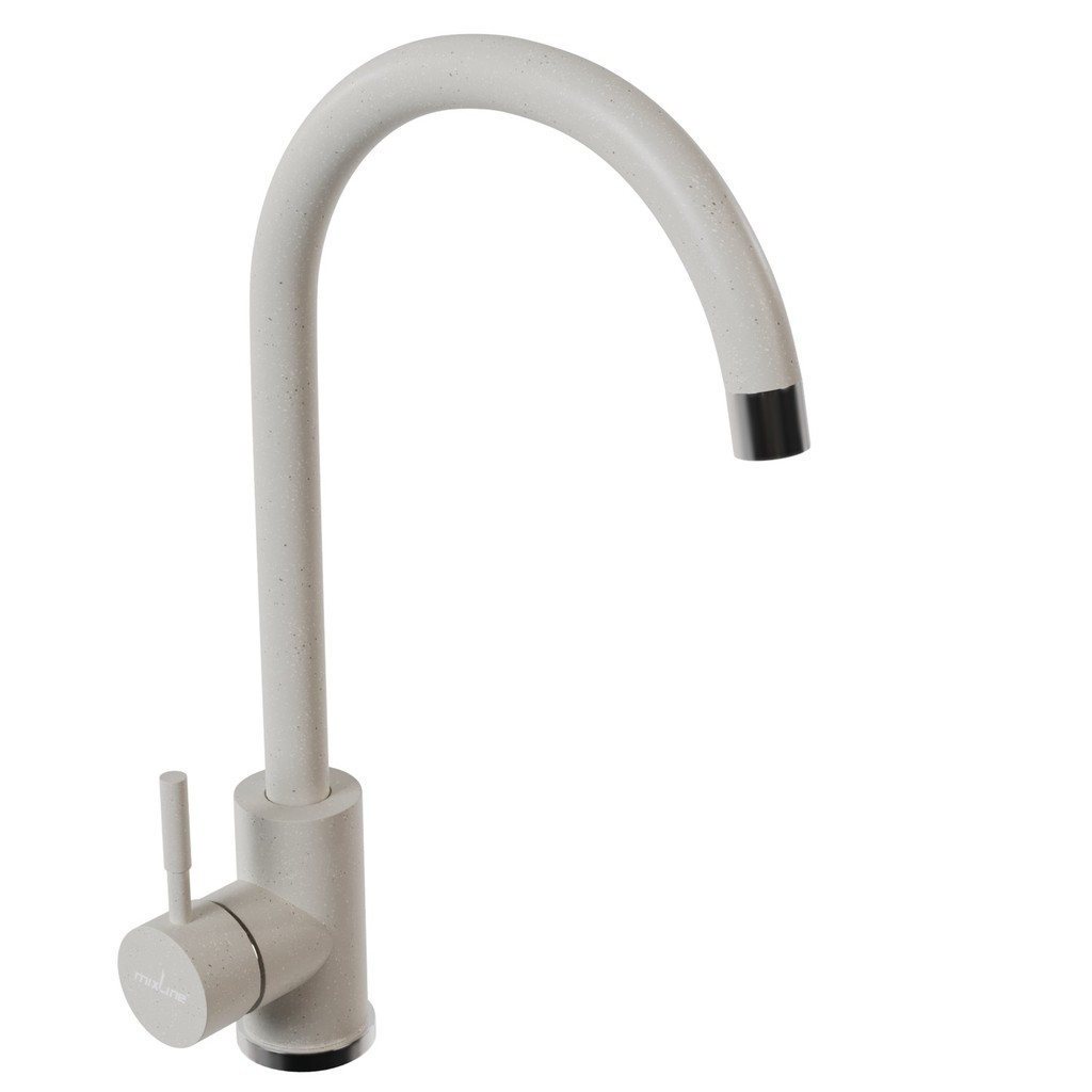 Смеситель для кухни 35к MIXLINE МЛ-ГС15 (ML-GS15) (331) белый высок. излив