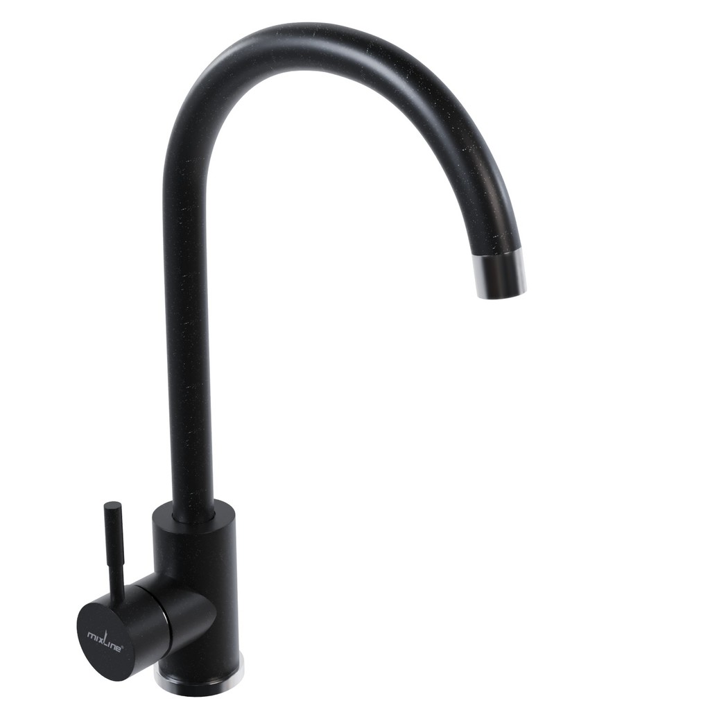 Смеситель для кухни 35к MIXLINE МЛ-ГС15 (ML-GS15) (343) антрацит высок. излив