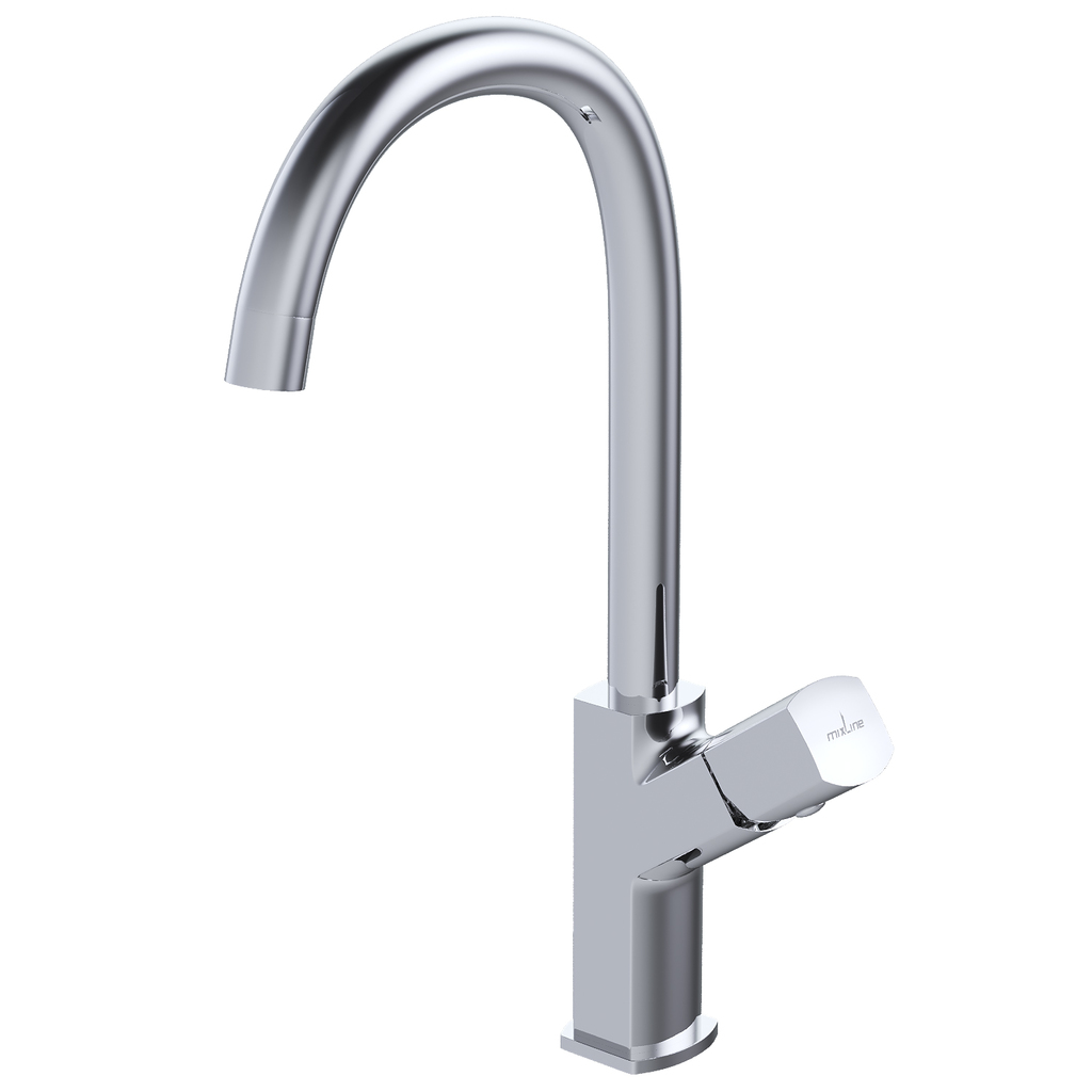 Смеситель для кухни 25k MIXLINE МЛ27-032(ML27-032) "Прима" высокий излив боковая ручка
