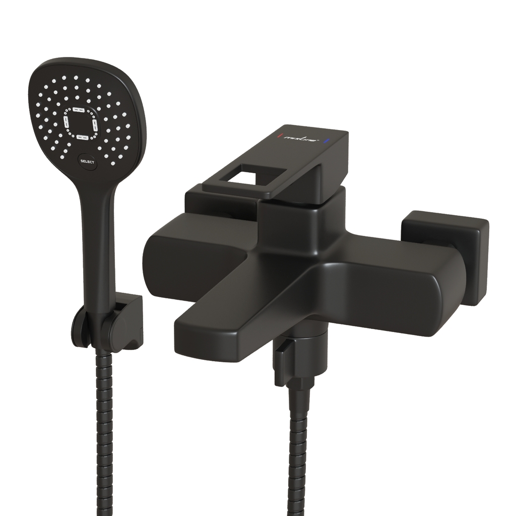 Смеситель для ванны 35k MIXLINE МЛ34-01(ML34-01) "Соло" ЧЕРНЫЙ