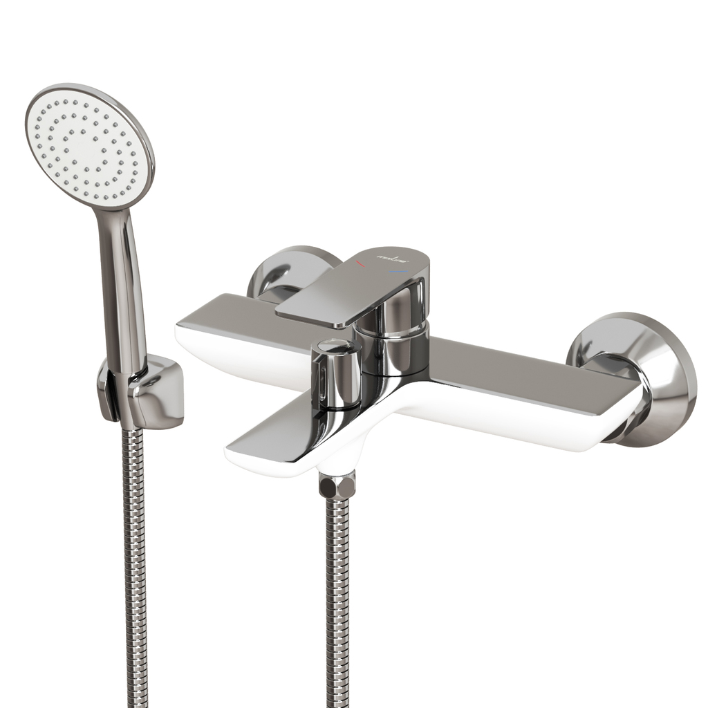 Смеситель для ванны 35k MIXLINE МЛ33-01(ML33-01) "Сити " БЕЛЫЙ/ХРОМ