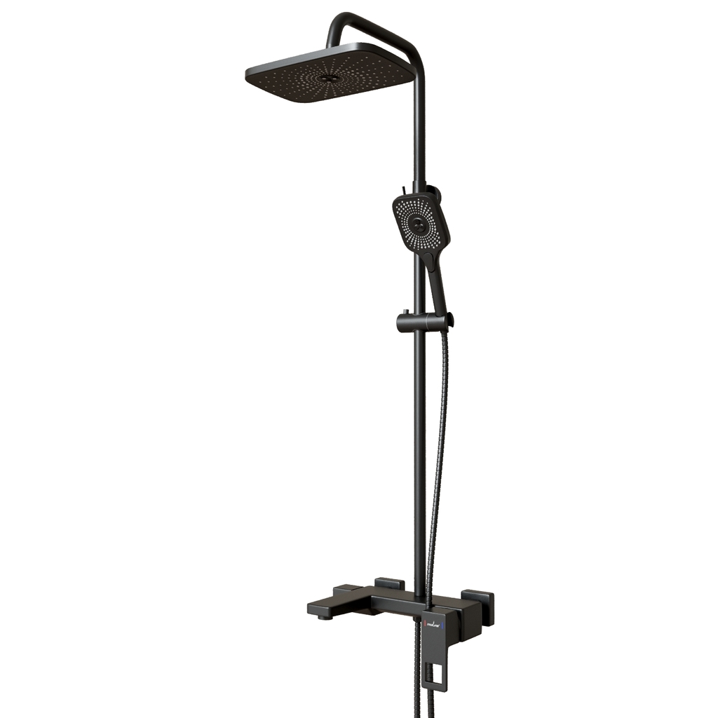 Душевая система 35к MIXLINE МЛ34-06(ML34-06) "Соло" излив лейка 3 поз.+лейка"Тропический душ" ЧЕРНЫЙ