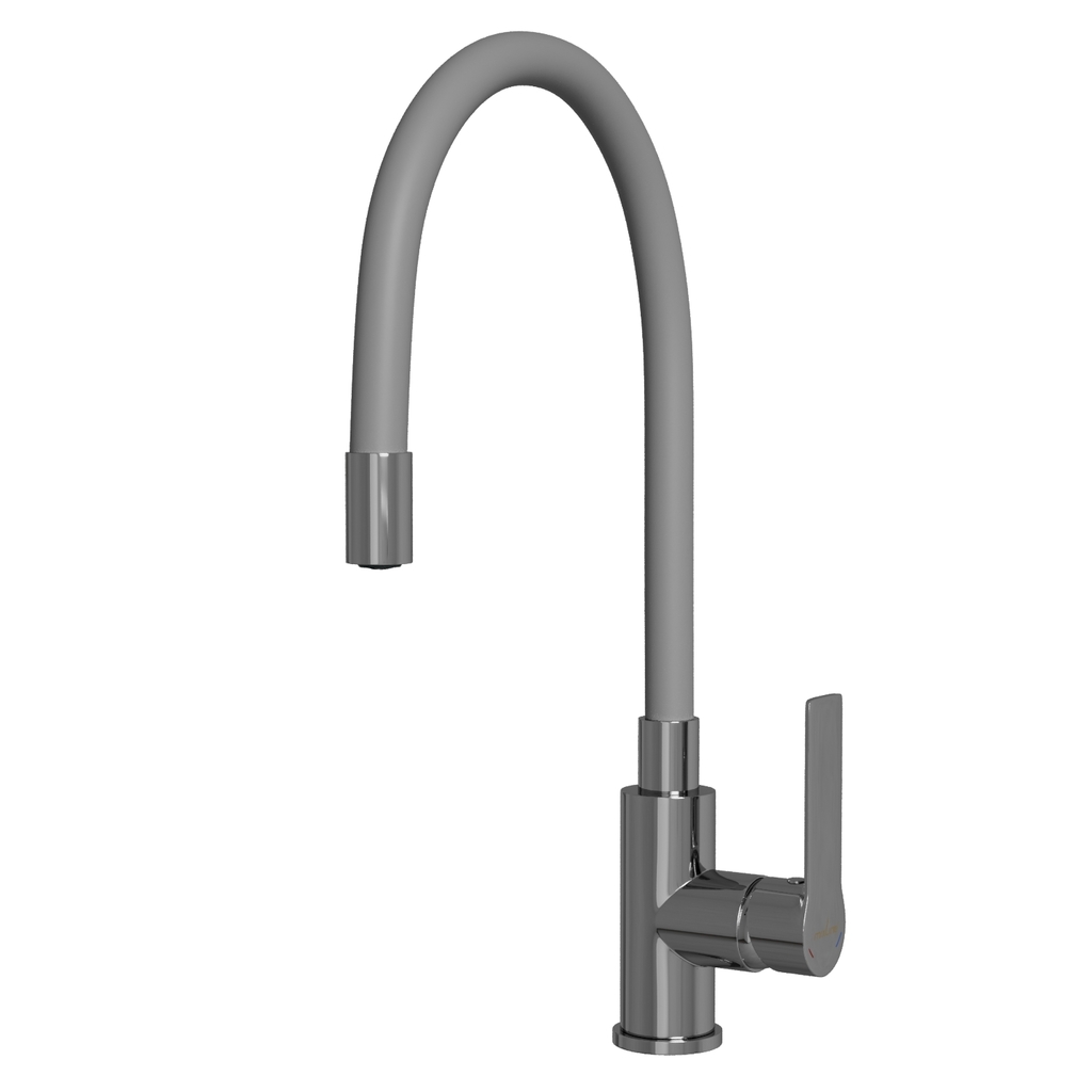Смеситель для кухни 35к MIXLINE МЛ35-093(ML35-093) гибкий излив, б/отв, боковая, серый