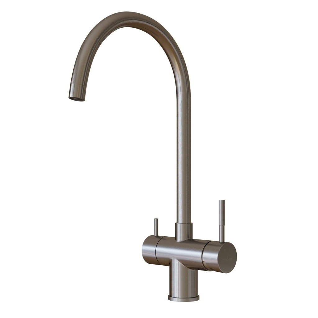 Смеситель для кухни 35k MIXLINE МЛНС-0326 (MLSS-0326) трубчатый излив,подкл.к фильтру, п/гайку САТИН