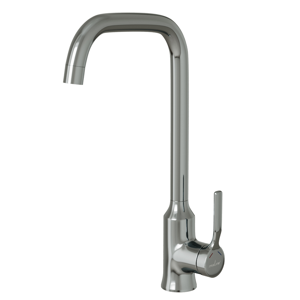 Смеситель для кухни 35k MIXLINE МЛ40-032(ML40-032) "Флат"   высокий излив боковая ручка