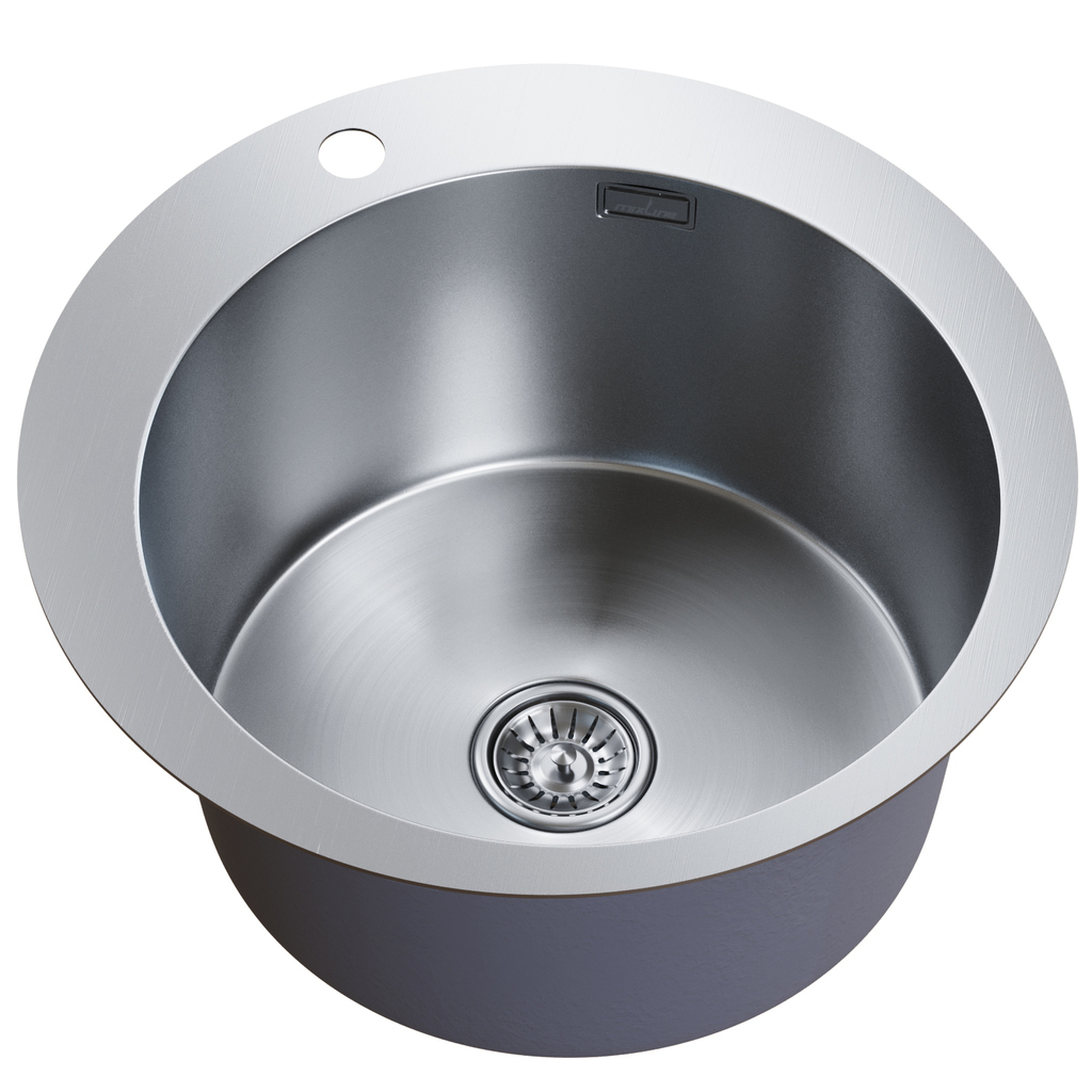 Мойка настол.монтаж D50 (3,0) вып 3 1/2 круглая  MIXLINE ПРО 20см с сифоном (сатин)