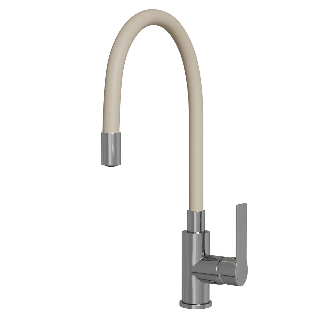 Смеситель для кухни 35к MIXLINE МЛ35-095(ML35-095) гибкий излив, б/отв, боковая, бежевый
