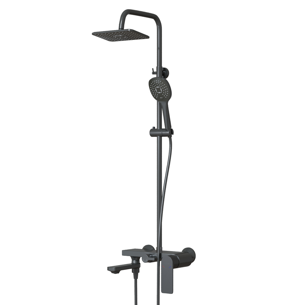Душевая система 35к MIXLINE МЛ33-06Г(ML33-06GR) "Сити"излив лейка 3 поз. +лейка"Троп. душ" ГРАФИТ