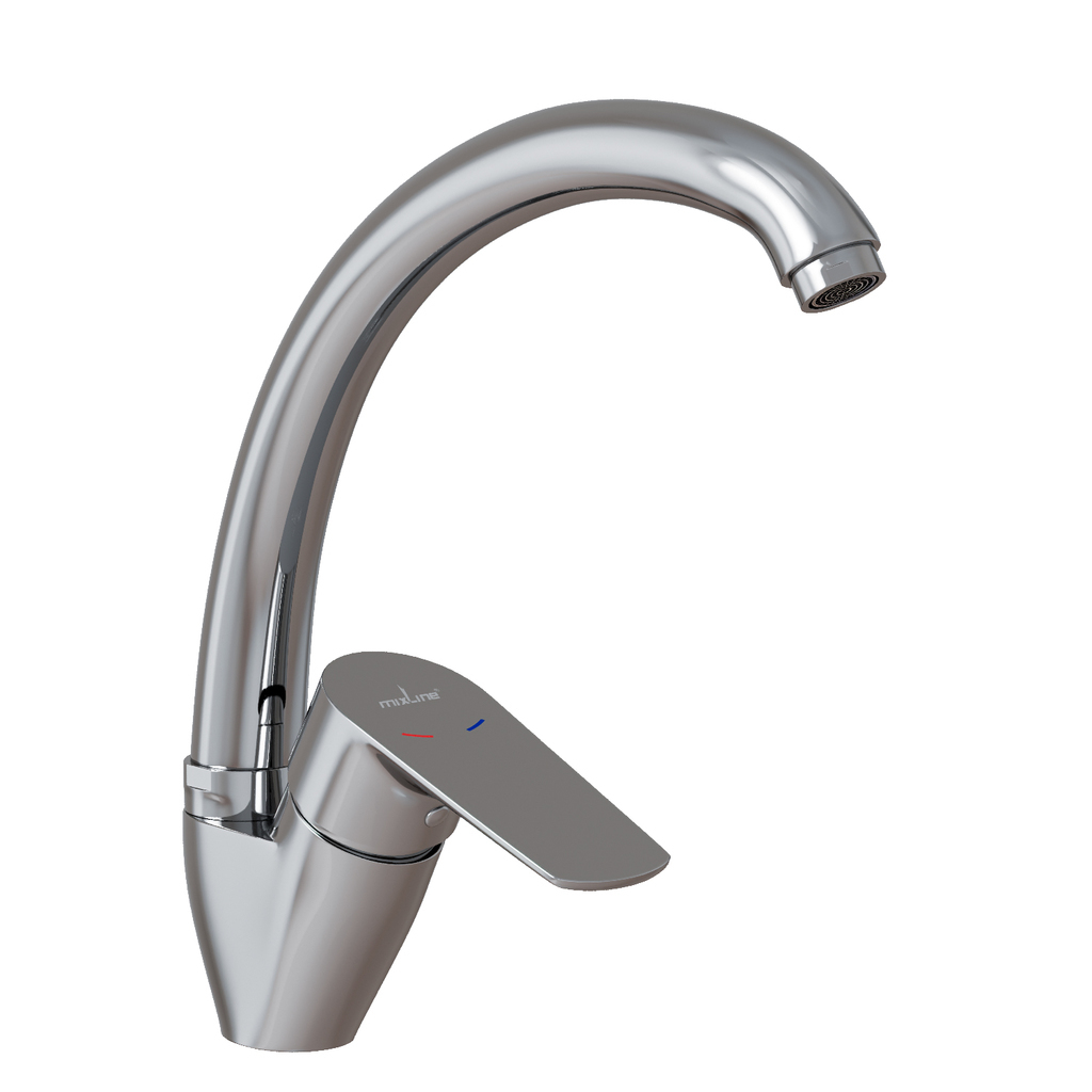 Смеситель для кухни 35k MIXLINE МЛ14-031(ML14-031)выс.излив б/отв боковая п/гайку (без подводки)