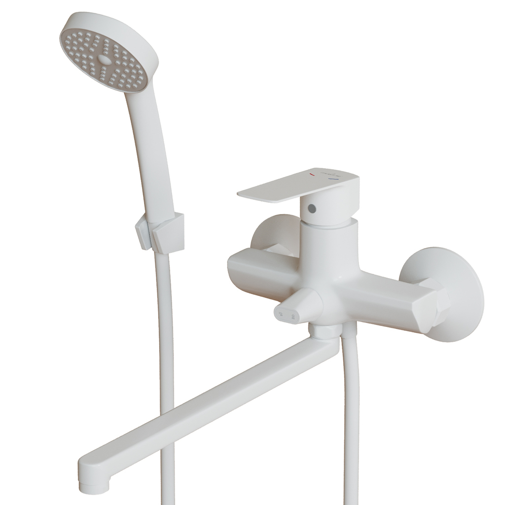 Смеситель для ванны и раковины 35k MIXLINE МЛ15-02 (ML15-02W) БЕЛЫЙ