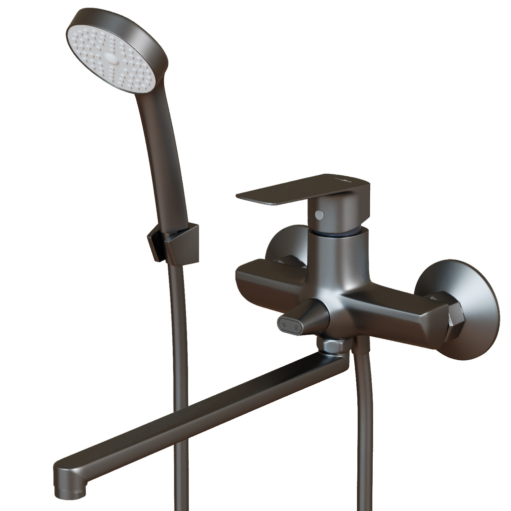 Смеситель для ванны и раковины 35k MIXLINE МЛ15-02 (ML15-02GR) ГРАФИТ