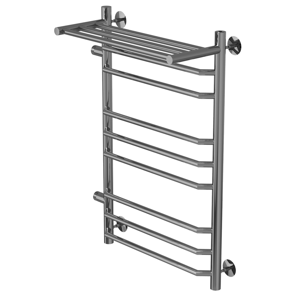 Полотенцесушитель MIXLINE МИРА  80х50х50 г2 (1'' НР, 8 перекладин + ПОЛКА, левое подкл) водяной
