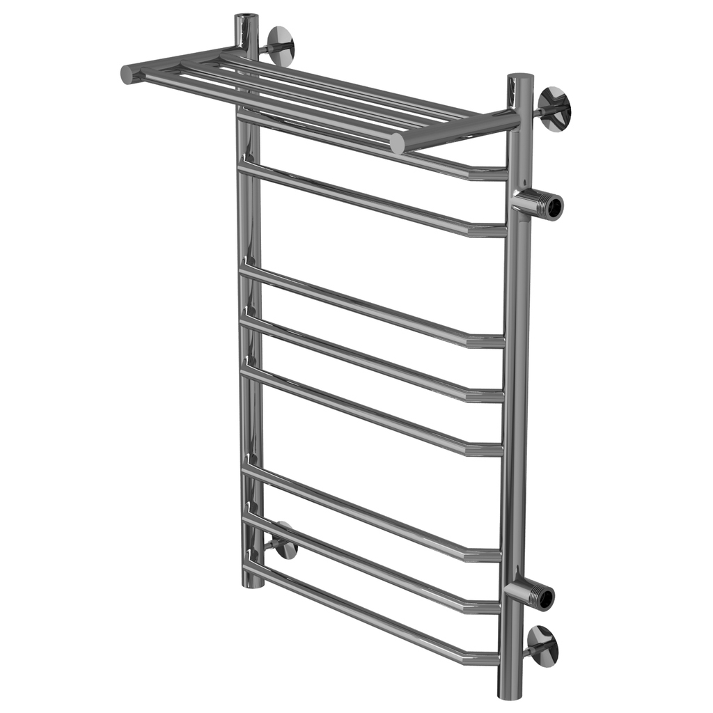 Полотенцесушитель MIXLINE МИРА  80х50х50 г2 (1'' НР, 8 перекладин + ПОЛКА, правое подкл) водяной