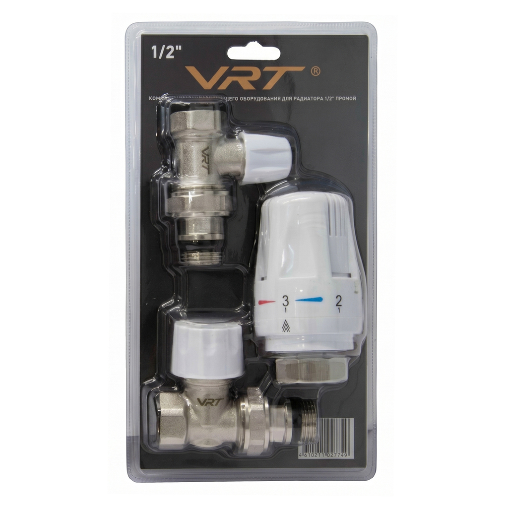 Комплект терморегулирующего оборудования для радиатора 1/2'' прямой VRT