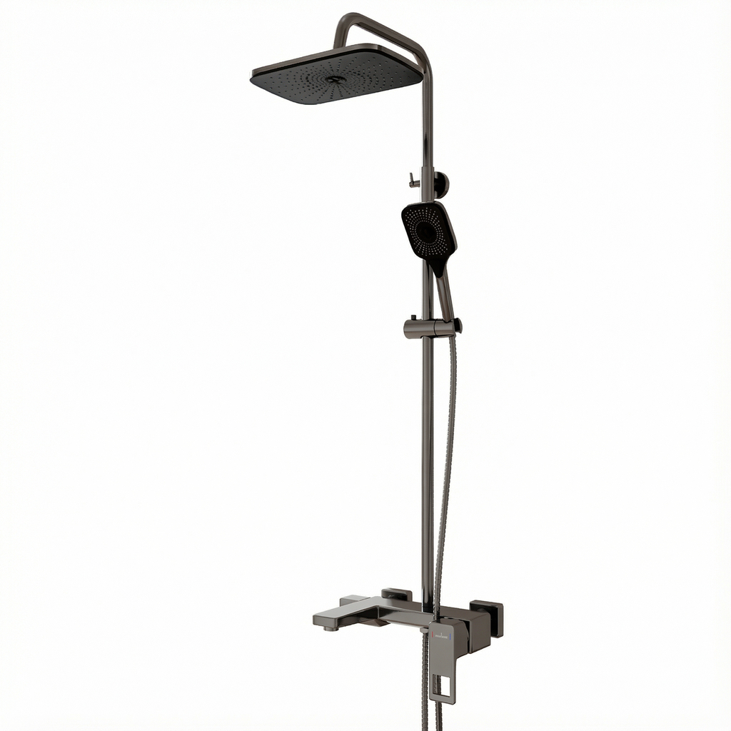 Душевая система 35к MIXLINE МЛ2409Г(ML2409GR) излив лейка 3 позиции +лейка "Тропический душ" ГРАФИТ