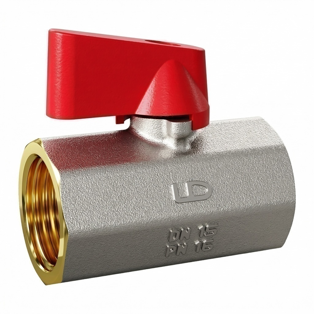 Кран шаровой мини  1/2'' вн/вн (red) LD PRIDE