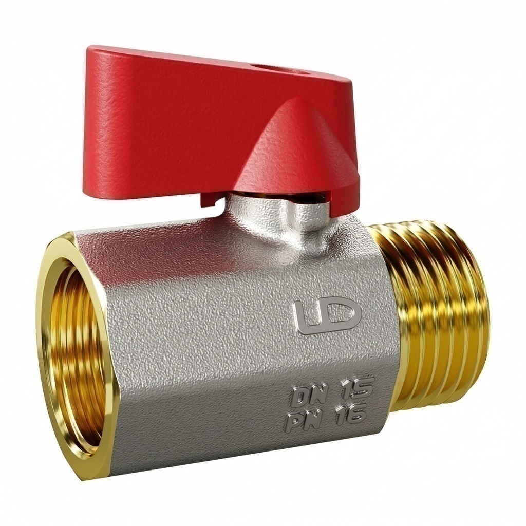 Кран шаровой мини  1/2'' вн/нар (red) LD PRIDE