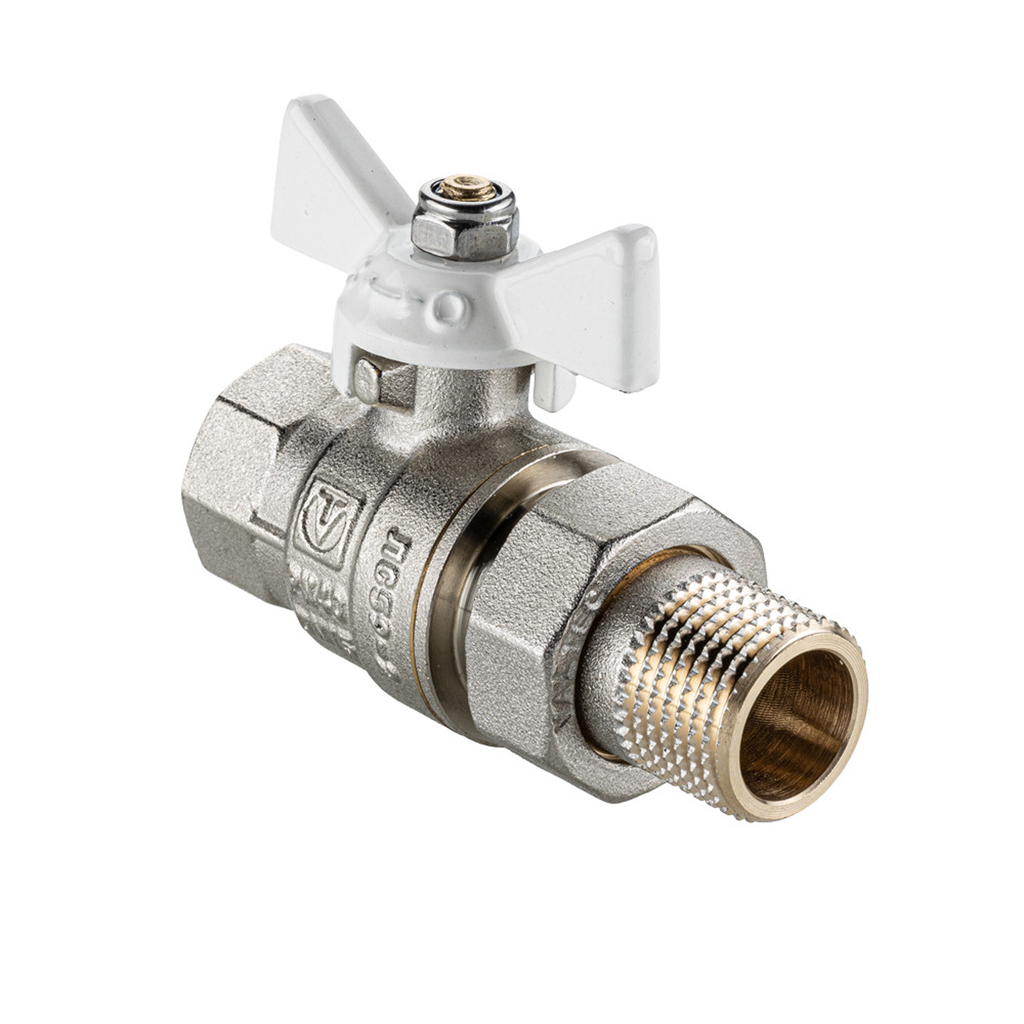 Кран шаровой со сгоном 3/4'' бабочка БЕЛАЯ VALTEC VT.227S   BASE-ГОСТ