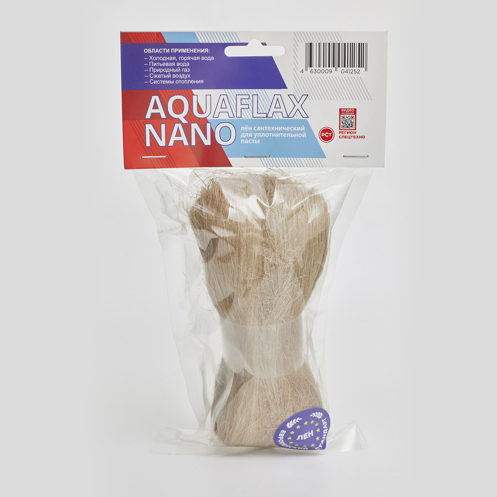 Лен сантехнический ЕВРО 100г. Aquaflax nano, пакет с подвесом